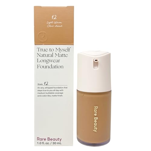 Rare Beauty True to Myself Natural Matte Longwear Foundation ​- 12 Light Warm (1 fl oz / 30 mL)