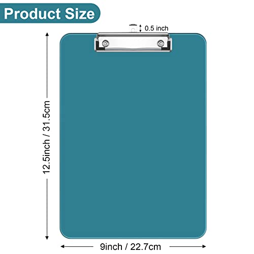 Rimilak TRANSPARENT CLIPBOARD A4-TEAL Plastic Clipboards With Low Profile Metal Clip thumb #1