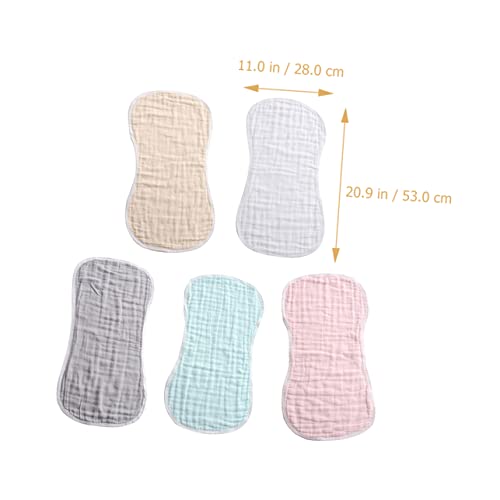 5pcs Baby Burping Cloths for Infants Soft Cotton Washable Burp Rags Absorbent Newborn Feeding Cloth for Messes and Spit- Care4