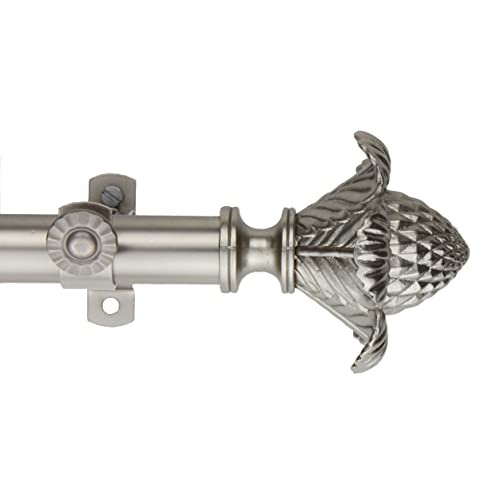 Rod Desyne Glow 13/16" Single Curtain Rod, 28-48 inch, Satin Nickel