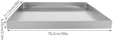 Heavy Duty Stainless Steel Washing Machine Drain Pan, Compact Drip Tray with Drain Hole, Protects Floors from Leaks, Ideal for Dishwashers, Refrigerators & Water Heaters