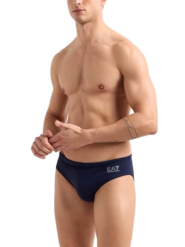 Slip de baño EA7 Armani Blue con detalles plateados para piscina 2