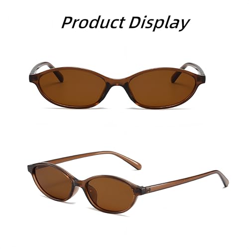 2 Pack Retro Oval Sunglasses for Women,90s Chic Cat Eye Lightweight Trendy UV protection Sun Glasses for Womens2
