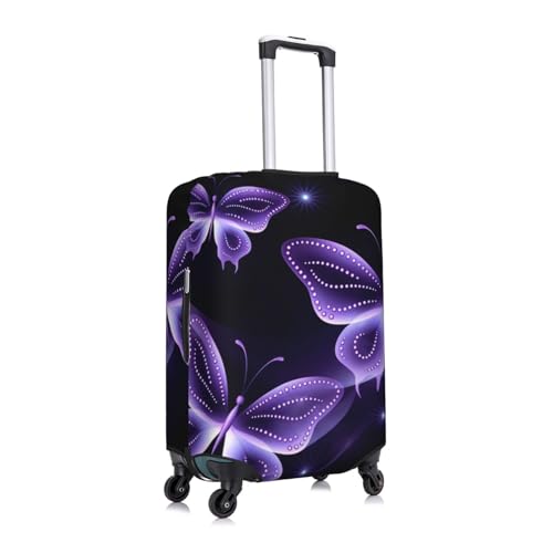 Beautiful Purple Butterfly Print Luggage Suitcase Covers Elastic Washable Luggage Protector Luggage Covers For Suitcase3