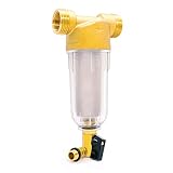 Ivolon, filtro dell'acqua riutilizzabile per tutta la casa, filtro per sedimenti da 40 micron, filtro per sedimenti con silifi, 1" MNPT + 3/4" FNPT