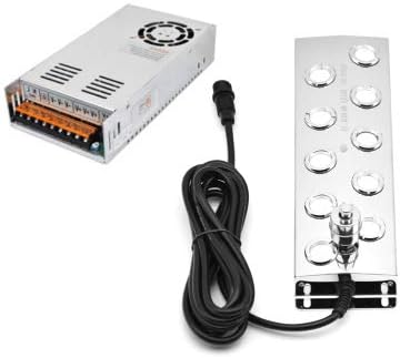 KY Ultrasonic Mist Maker fogger 10 Head ultrasonic Mist humidifier Atomizer with Power Supply for Water Fountain Pond Rockery Fishtank Vase Birdbath