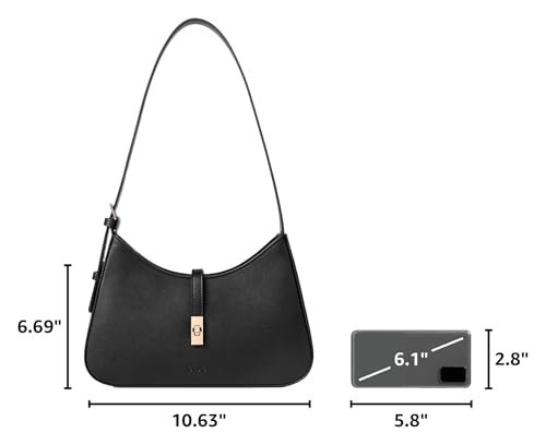 Image of CLUCI Shoulder Bag for Women, Purses for Women, Handbag Hobo Bags Vegan Leather Crossbody Purse with Adjustable Strap Black