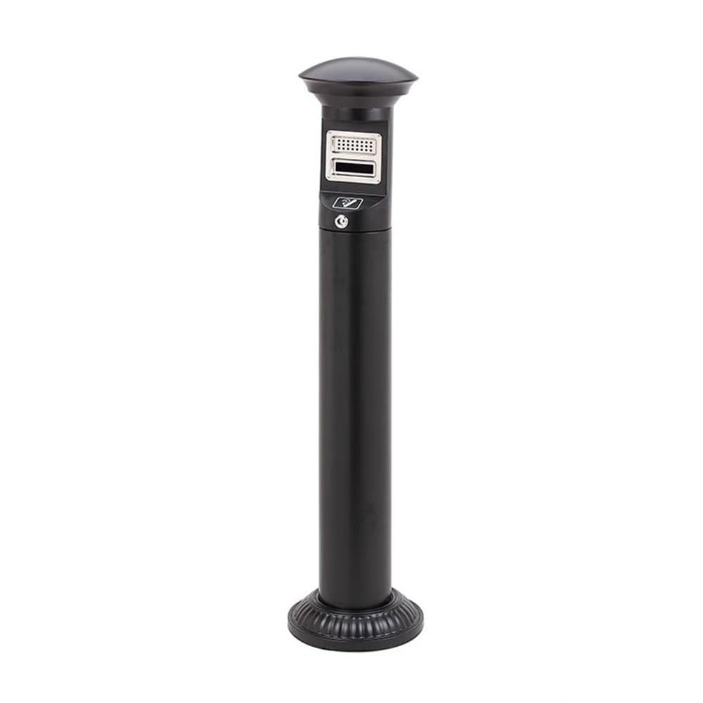 Kw3ns8bp5r Black Pillar Ashtray Public Smoking Standing Cigarette Butt Column Iron