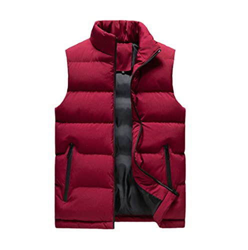 Gilet d'hiver en coton sans manches pour homme XL rouge chaud