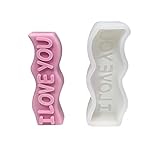 MIMIRACLE Candle Molds for Candle Making Wave Alphabet Letter Pillar Silicone Candle Molds White Elephant Gifts -I Love You