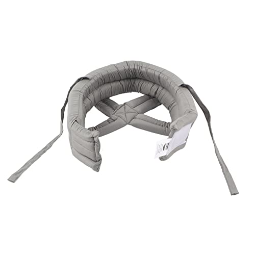BORDSTRACT Casco de Seguridad Protector para Ancianos, Circunferencia de la Cabeza Ajustable Algodón Transpirable Anciano anticolisión Prevención de caídas Gorro para la Cabeza con Encaje(Gris Claro)
