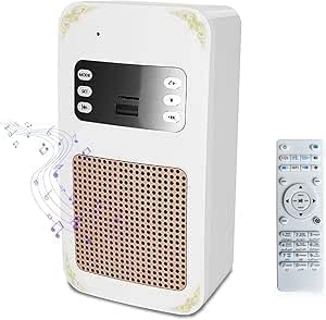 Smart Wall-Mounted Quran Speaker with LED Light – Bluetooth Wireless Islamic Audio Speaker with App & Remote Control, Azan Alarm, FM Radio, MP3 Playback, USB & SD Card Support