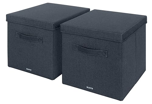 Leitz Aufbewahrungsbox mit Deckel aus Stoff, 2er-Set...