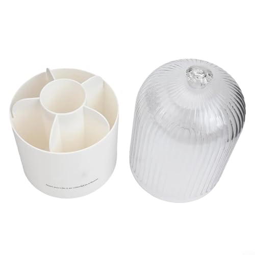 Seau à cosmétiques rotatif pour organiser vos essentiels de beauté et construction anti-poussière (blanc)