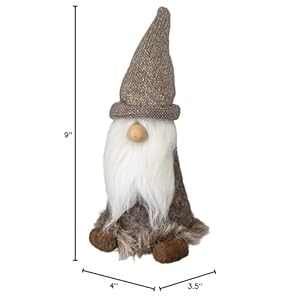 Primitives by Kathy PBK Christmas Decor - Medium Winter Brown Gray Gnome Primitives by Kathy PBK Christmas Decor Medium Winter Brown Gray Gnome