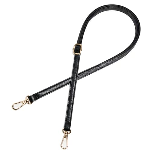 Qdfmkac Black Purse Strap, PU Leather Crossbody Strap Adjustable Replacement