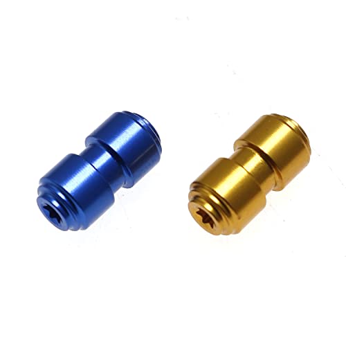 Maxmoral 2Sets Thumb Studs Titanium Alloy Screws Replacement Pocket Blade Screws for Benchmade 535 Bugout (Gold, Blue)