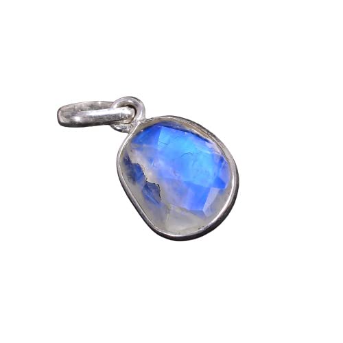 Attractive And Charming Rainbow Moonstone Fancy Shape Gemstone Ethnic 925 Sterling Silver Pendant Jewellery Best For Her-image-25