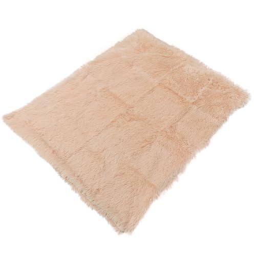 TOVINANNA Manta de Felpa Larga y Cálida para Mascotas, Cojín Ligero y Portátil para Perros y Gatos, Adecuado para Uso en Casa y Senderismo, Diseño Chic en Color Caqui
