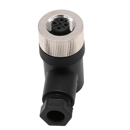 Image of Right Angle M12 A Code 4 Pin Female Circular Aviation Plug Industrial Sensor Connector Waterproof 12mm Connector Plug Cable Adapter