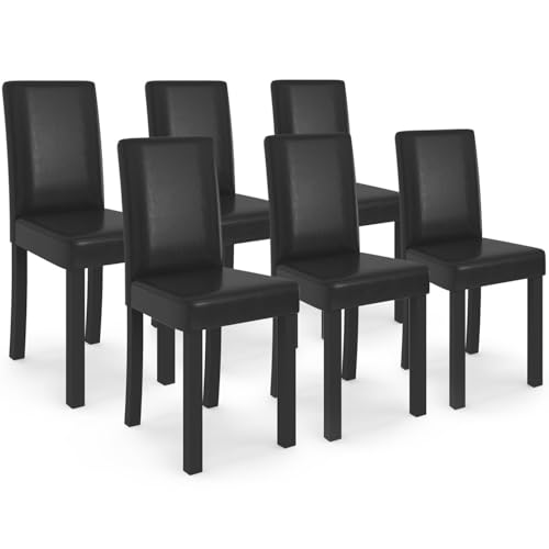 IDMarket - Lot de 6 chaises Hannah Noires pour Salle à Manger