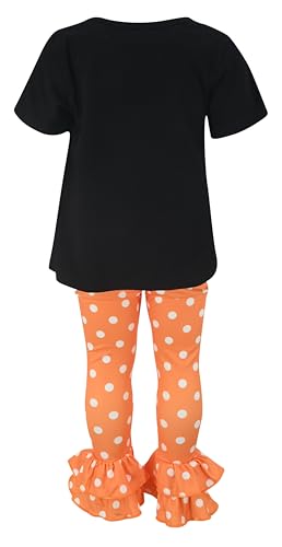 Image of Unique Baby 2 Piece Girls Double Ruffle Leggings and Short Sleeve Shirt Clothes Set Kid and Toddler Girl Outfit