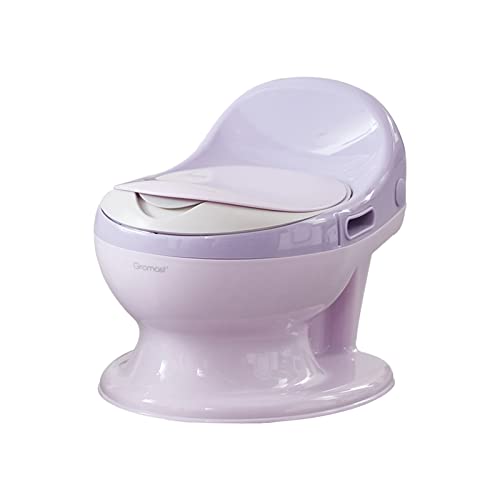 Image of Toddler Potty, Gromast Baby Potty Training Toilet with Padded PU Seat and Removable Potty , Installation-Free Baby Toilet (Purple)