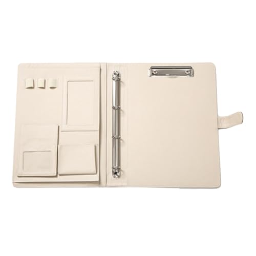 Classeur en cuir PU marron UPKOCH avec pochettes et porte-stylo