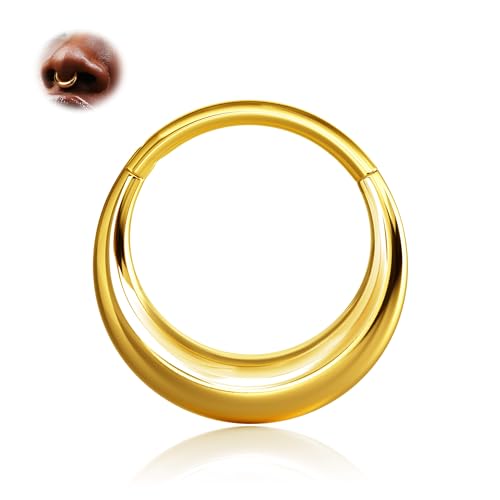 BodyBonita Septum Rings 16G - 316L Stainless Steel Nose Rings Hoops for Men Women Septum Piercing Jewelry 8 mm 10 mm
