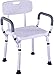 Stołek prysznicowy, wyściełane krzesło do kąpieli w kąpieli, wysoka regulowana ławka łazienkowa, lekka i trwała dla osób starszych, starszych, niepełnosprawnych, niepełnosprawnych, max. 150 kg, biały