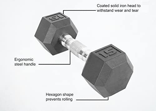 Jksports Rubber Encased Hex Dumbbell Hand Weight (5 Pounds,Rubber Encased Hex Dumbbell) #TOP5