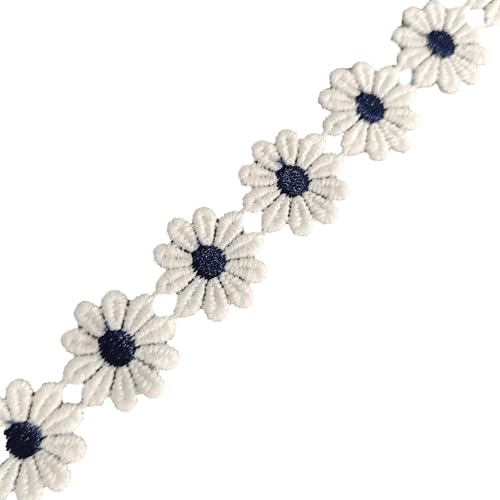 Cinta de costura bordada de 25 mm de ancho para decoración de ropa
