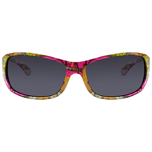 Polarized Hot Pink Camo Sunglasses for Women - Elettra - Free Matching Microfiber Pouch2