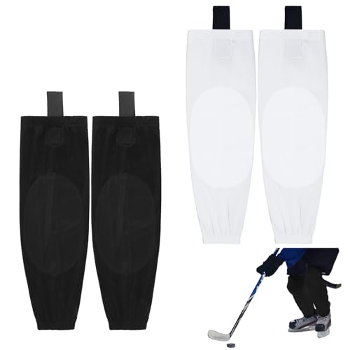 Image of 2 Pairs Practice Ice Hockey Socks Solid Color Ice Hockey Socks for Men Youth and Adult