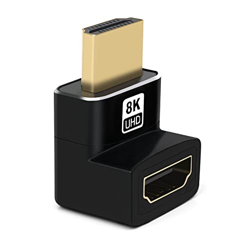HDMI Coupler 8K, AIYEEN 90 and 270 Degree Angle HDMI Extender Male to Female Coupler Connector Extender for HDTV, PC, Monitor
