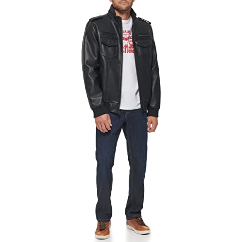 Levi's Men's Faux Leather Aviator Bomber Jacket (Regular & Big & Tall Sizes)3