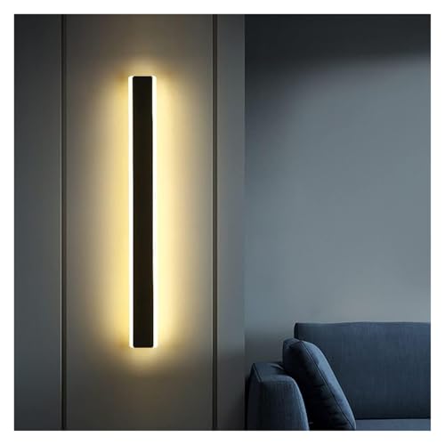 Applique murale longue bande noire pour eclairer grand mur sombre luminaire rectangulaire