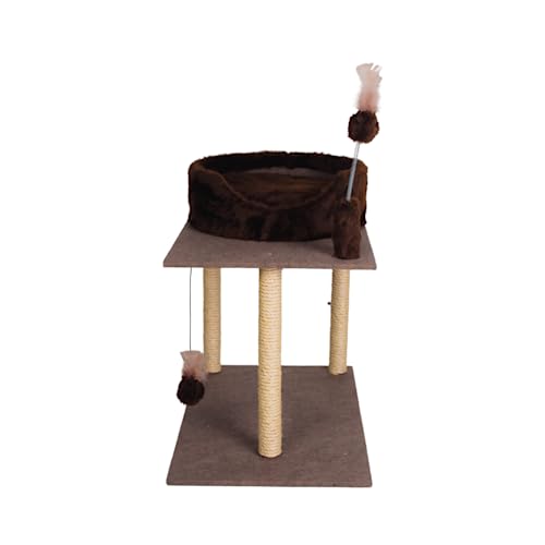 Arranhador Para Gatos 2 Bases Com Cama De Gato E Brinquedo