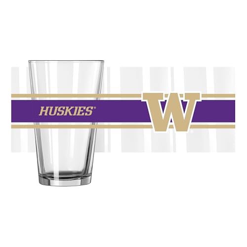 Image of Logo Brands NCAA 16 oz Pint Glass - Durable Glass With Bold Team Color- Chip-Resistant Rim Drinkware For Fans, Tailgates, Home Bars & Everyday Use