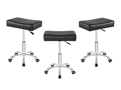 Taburete resistente de alta durabilidad con elevación suave y base cromada 4