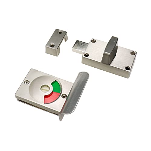 Door Lock Indicator Mcredy Latch Indicating Lock Door Bolt Latch Lock For Bathroom Wc Public Restroom Toilet Stainless Steel Silver 1 Set #TOP2