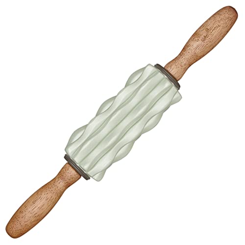 Rodillo de espuma Relaxing Work NH3748 para fitness, verde, con asas y textura suave