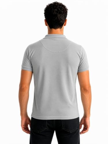 Image of Status Quo Men's Polo T-Shirt | Rich Cotton Blend | Slim Fit | All Day Comfort | Contrast Inner Placket | Polo Collar