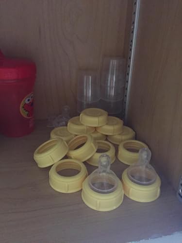Image of Medela Bottle Nipple Collars Rings New! For Slow or Medium Flow Wide Base (2 Collars)