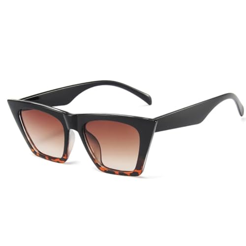 Lunettes de soleil œil de chat marron pour femme avec protection totale UV400