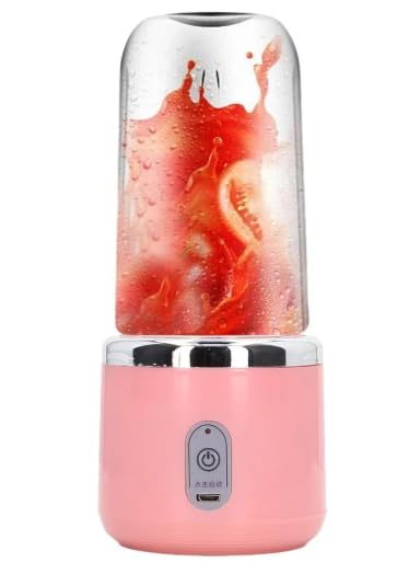 Compact Portable Juicer Blender | Mini Smoothie Maker with Jar | Hand Blender for Fresh Juices & Shakes | Home Use (Pink)-image-8