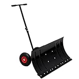 Spazzaneve Manuale con Ruote e Costruzione Metallica Resistente - Manico Regolabile per la...