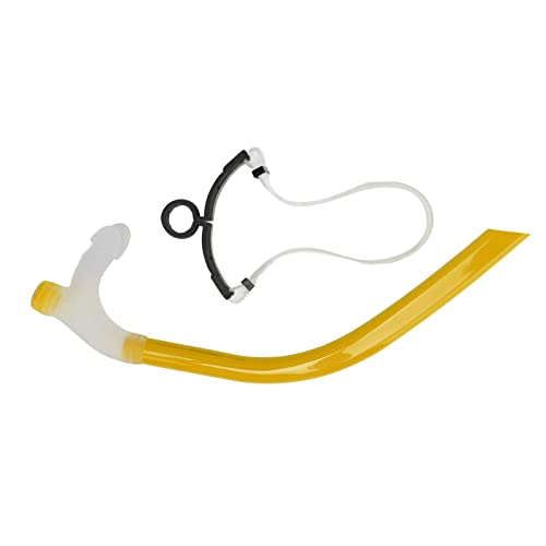 Tubo de respiración de Silicona para esnórquel, Tubo de respiración de Arrastre reducido, Soporte Ajustable para la Cabeza para esnórquel, Buceo, Adultos y Adolescentes (Amarilla)