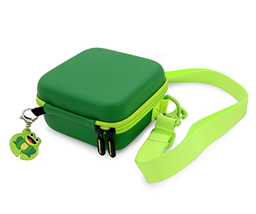 Casematix Video Camera Travel Case Compatible With Little Tikes Tobi 2 Director's Camera, Tripod And Charging Cable - Camera Case With Shoulder Strap & Accessory Storage, Green Travel Case Only #TOP3