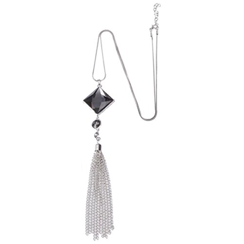 Women Necklace,WYTong Ladies Fashion Square Crystal Tassels Pendant Necklace Luxury Charm Chain Necklace Jewelry (Silver) Women Necklace,WYTong Ladies Fashion Square Crystal Tassels Pendant Necklace Luxury Charm Chain Necklace Jewelry (Silver)